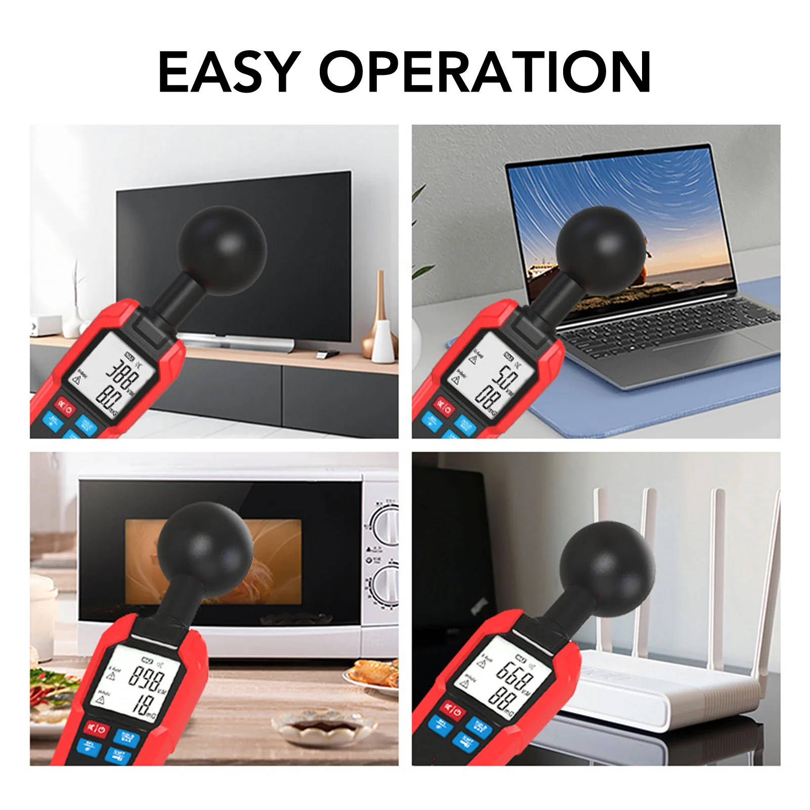 Rilevatore di radiazioni magnetiche Misuratore EMF Rilevatore di campo elettromagnetico Rilevatore di tester portatile per rilevatore EMF esterno per ambienti domestici