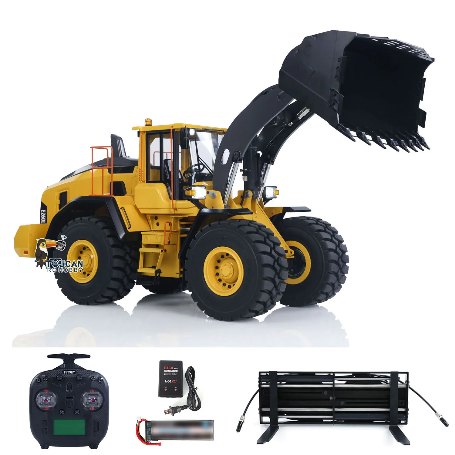 1/14 Scale MTM RC Loader Hydraulic Wheeled Truck E260L Metal Remote Control Construction Vehicles ST8 Light Sound RC Toys Model