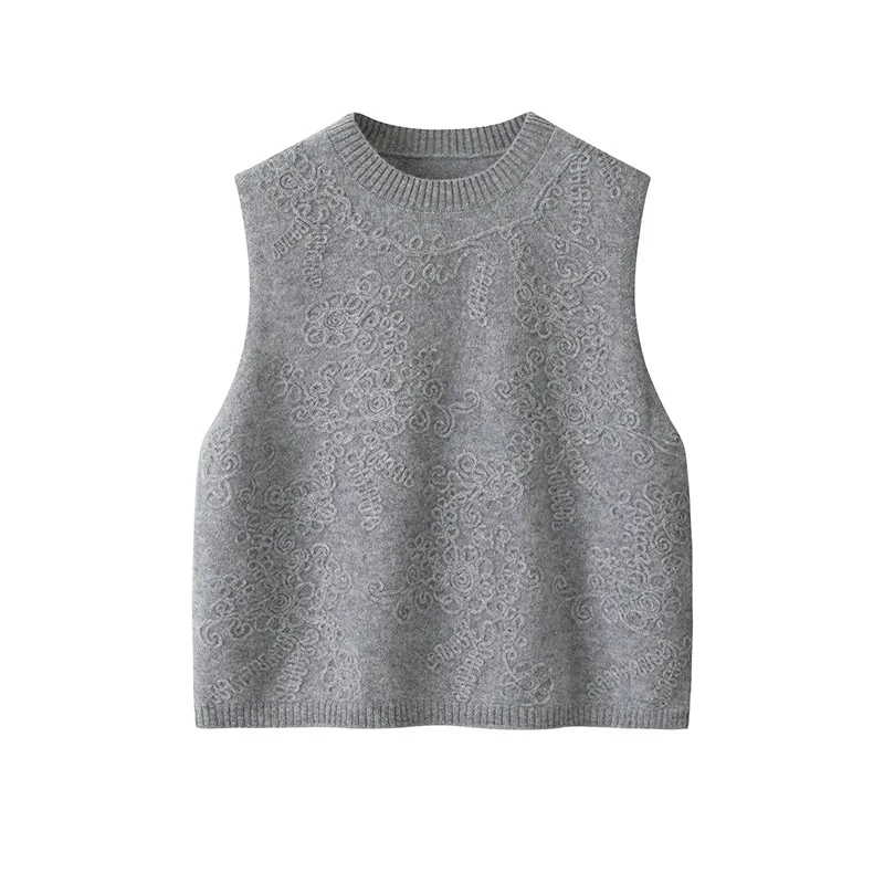 

Внутренняя Монголия,% кашемир, осень-зима, новый стиль, женский жилет с круглым вырезом, вязаный кардиган без рукавов, свитер, пуловер, жилет