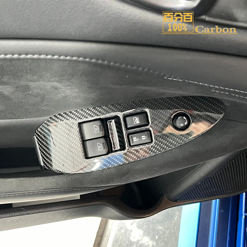 2pcs Real Dry Carbon Interior Kits Door Window Lift Switch Button Cover For Nissan Fairlady Z 400Z 2022up