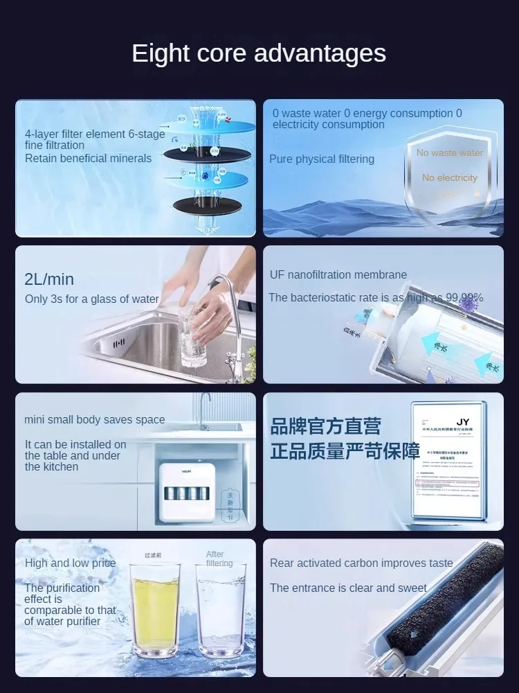 High Efficiency Water Purifier - Sterilize and Filter Tap Water for Mineral Rich Drinking Water