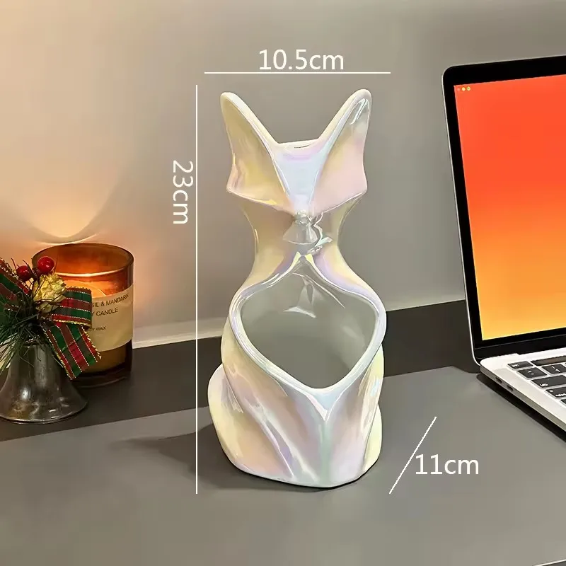 

Small Size Cute Cat Flower Arrangement Creative Vase Decoration Living Room Flower Arrangement for Home Office Birthday Gift