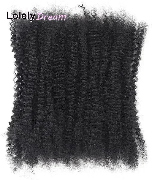 Lolely Dream Spring Twist Afro Kinky Bulk Hair 100% Human Hair For Dreadlocks Twist Braid Hair Extension Natrual Black Color