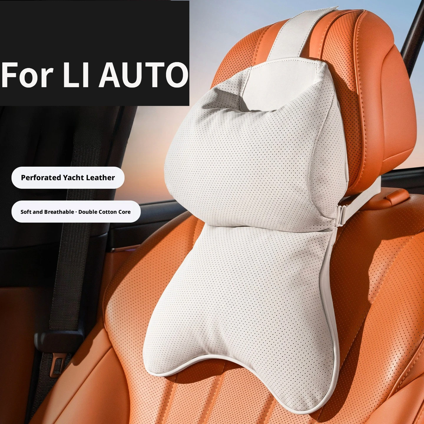 Nappa leather car headrest and shoulder integrated protector suitable for Li Auto L7  L8  L9  MEGA  ONE Auto Interior Parts