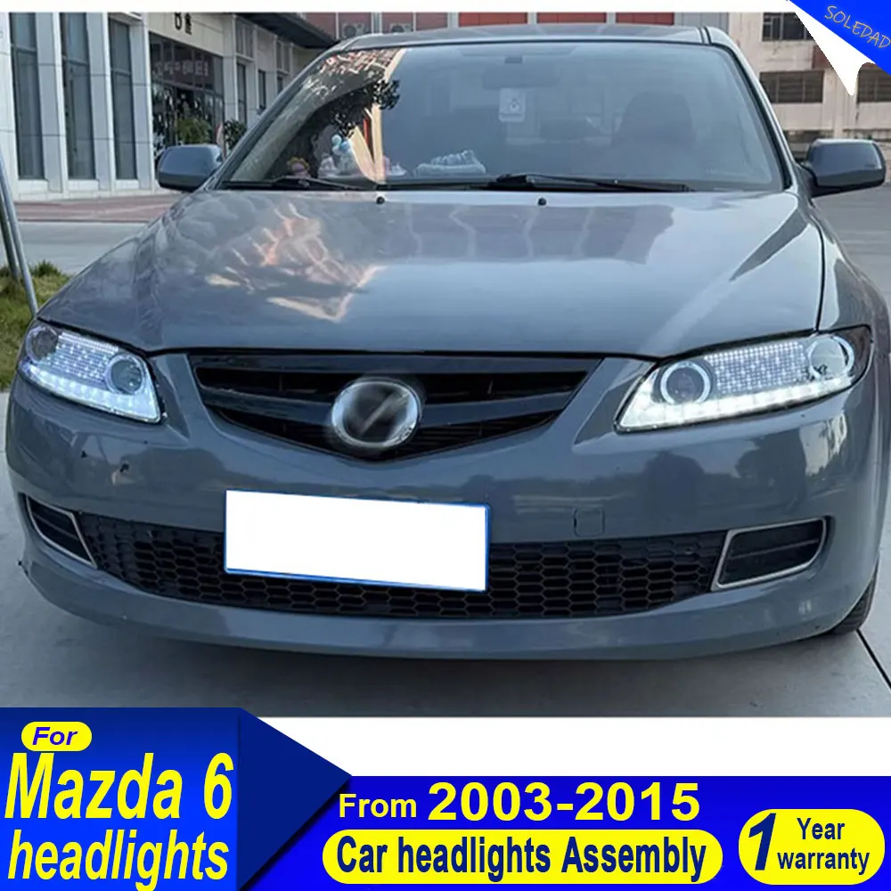 

Car LED Headlightfor Mazda 6 2003 2004 2005 2006-2015 DRL Daytime Running Light High low beam Streamer Turn signal Headlamp