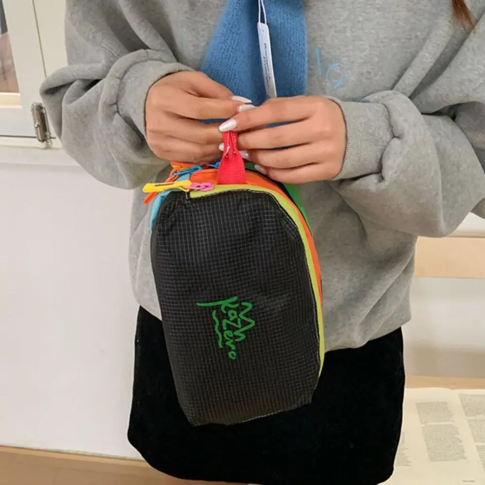 Lovely Multifunctional Dopamine Makeup Bag Coin Purse Multi-Pocket Cute Cosmetic Bag Zipper Waterproof Nylon Toiletry Bag Girls