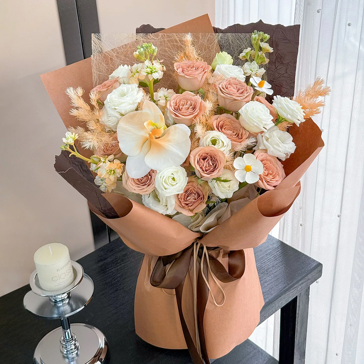 High Quality Hemp Silk Flower Wrapping Paper Handmade Material Bouquet Laffey Paper Floral Art  Flower Packaging Paper view 4