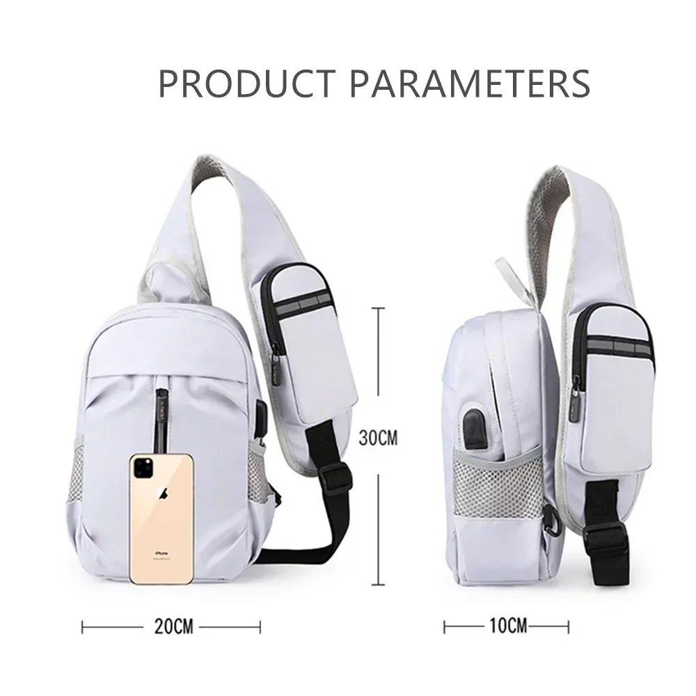 2 in 1 Anti Theft Sling Bag Backpack Men Women Daypack Chest Bag USB Port Waterproof Hiking Walking Biking Travel Shoulder Bag