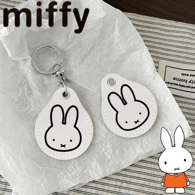 New Miffy Rabbit sweet and cute creative cartoon pattern water-drop shaped sensor access card holder stylish decorative keychain