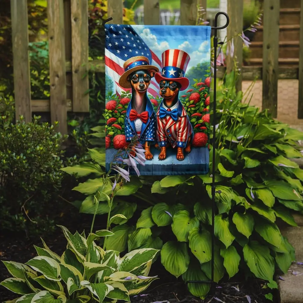 Caroline's Treasures DAC4273GF All American Miniature Pinscher Garden Flag Mailbox Flag Decorative Yard Flag Banner Outs ZZJ llz