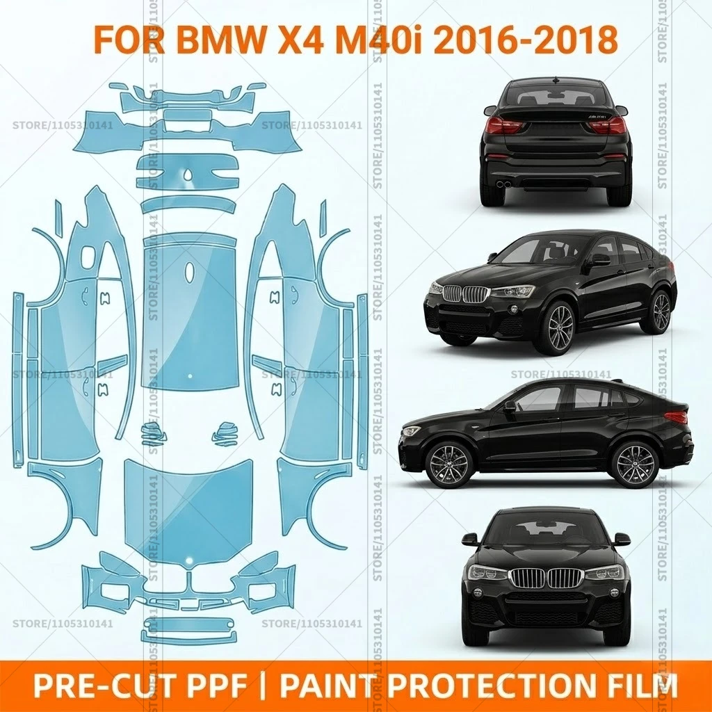 

Предварительно нарезанная защитная пленка PPF, прозрачная защита бампера, автомобильная прозрачная пленка для BMW X4 M40i 2016-2018