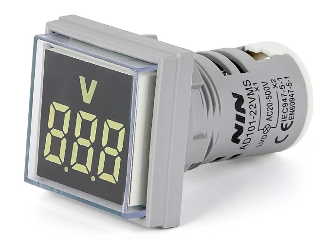 Signal light square AC digital display voltmeter indicator light voltage indicator light AC50 500V