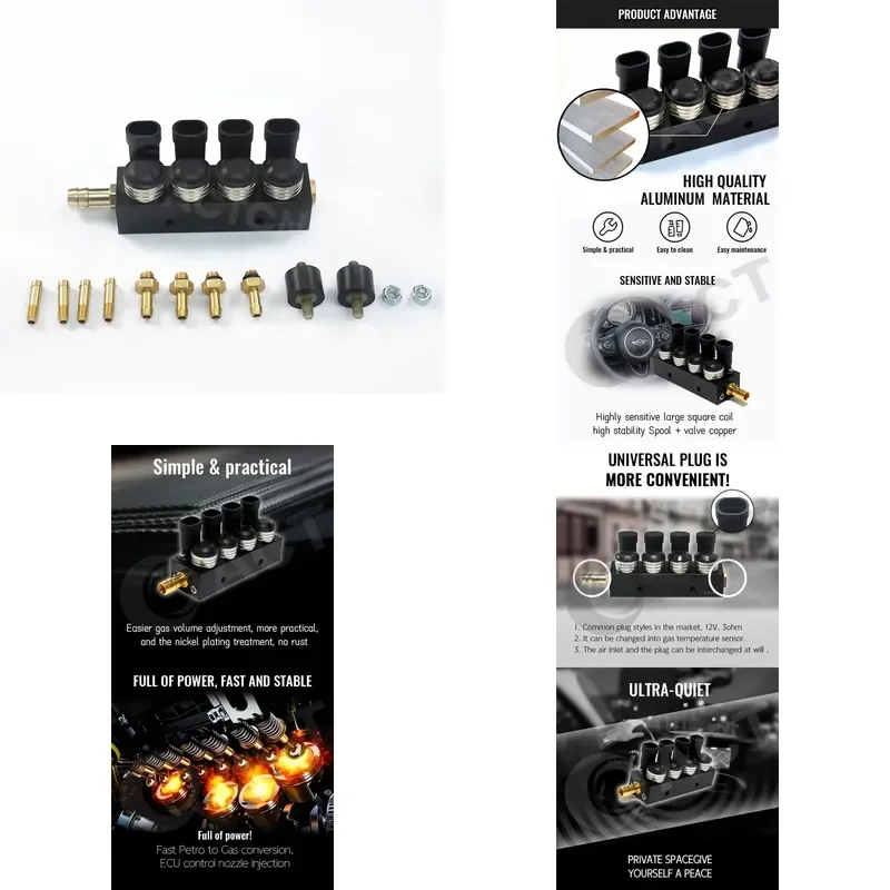 ACT JY08 GDI Injector Rail for Petrol to Conversion Kit LPG GLP Fast Speed GDI Injector Rail Spare Parts