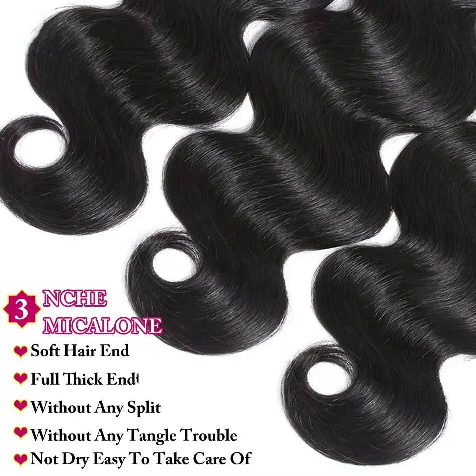 SoulGlow 30 32 بوصة الجسم موجة حزم الشعر البرازيلي متموج نسج اللون الطبيعي حزم الشعر البشري الخام ملحقات للنساء صفقات