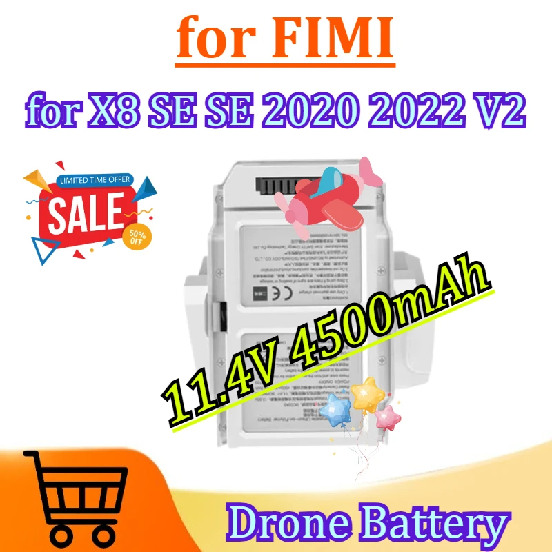 

11.4V 4500mAh Intelligent Drone Battery with BMS Tech for FIMI X8 SE 2020 2022 V2 Instant Protection|Fast Charging DC02A5