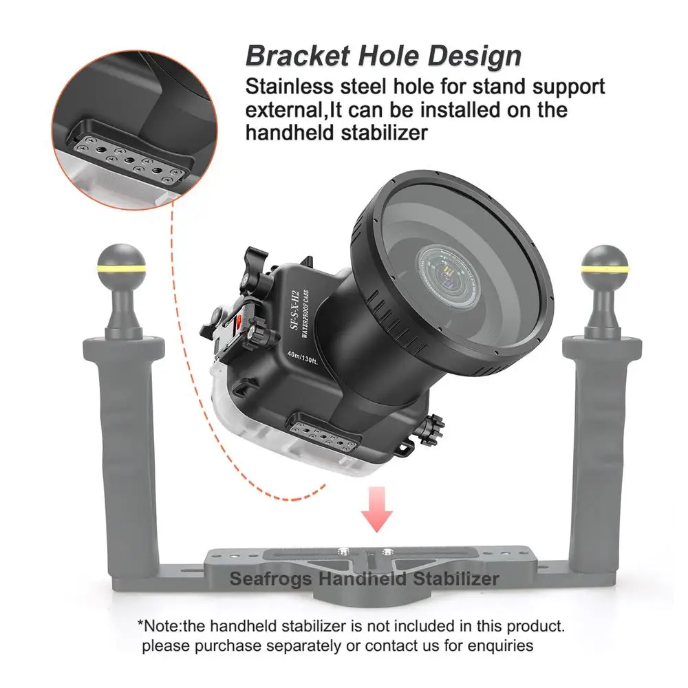 Seafrogs Aquabox Diving Housing Case With 6“ Long Flat Standard Port For FUJIFILM X-H2/X-H2S  XF 16-55  XC16-50  XF18-55 Lens