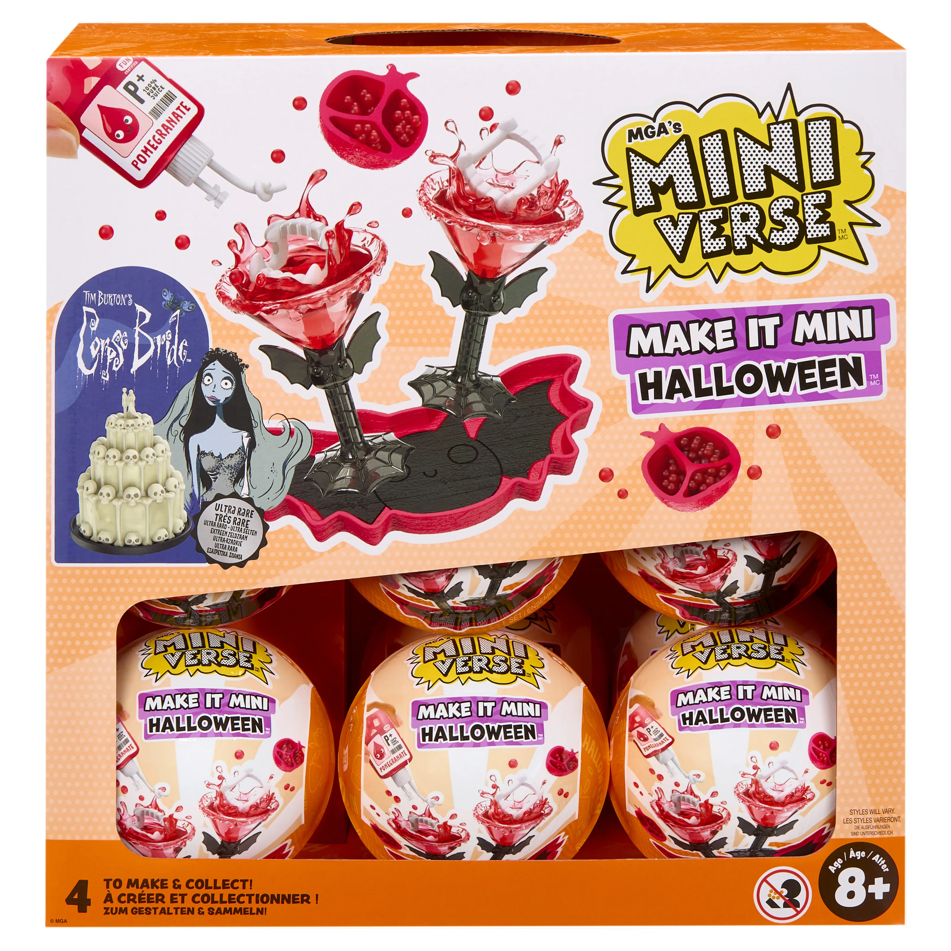 MGA Miniverse Make It Mini Halloween Series DIY Mini Collectible Mystery Ball Blind Box Micro Figure Corpse Bride Kids Toy Gift