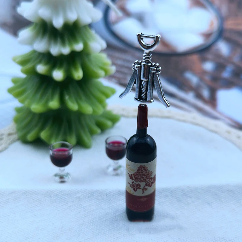 Mini Wine Bottle Opener/Goblet/Pot Miniature Corkscrew Model  For OB11 BJD Doll House Kitchen Decoration Dollhouse Accessories