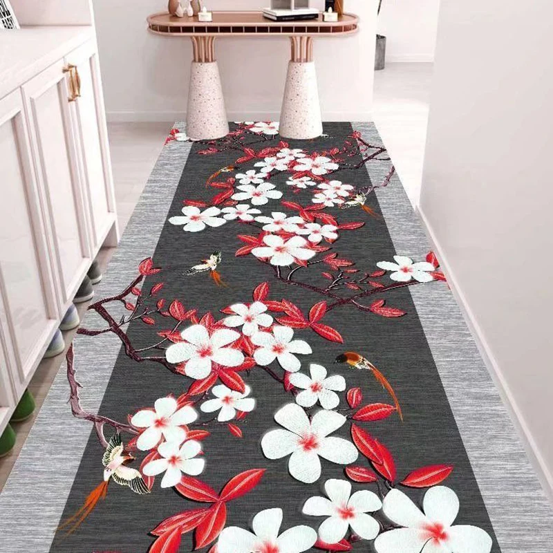 

Luxury Flower Corridor Carpet Hotel Hallway Runner Decoration Rugs Living Room Aisle Non-slip Washable Floor Mat Customizable