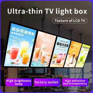 Backlit Board Menu Screen for Restaurant, Slim Snap Frame, Led Light Box, Light Poster Display, Coffee and Shops, Wallboard Wallboard 8 Main Sales Menu Menu - №3