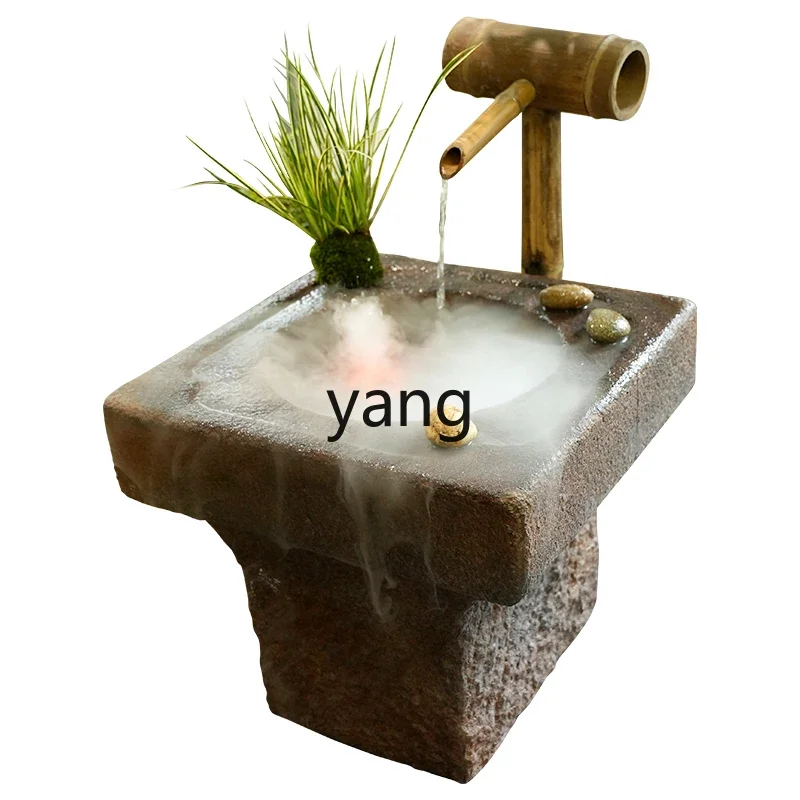 LTT， Chinese outdoor running water ornament courtyard fish pond landscaping living room tea room water feature decoration