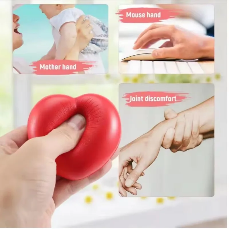Heart Shaped Stress Ball Soft Squeeze Toy Smiley Face Hand Exercise Fidget Relief Ball for Office Home Daily Use