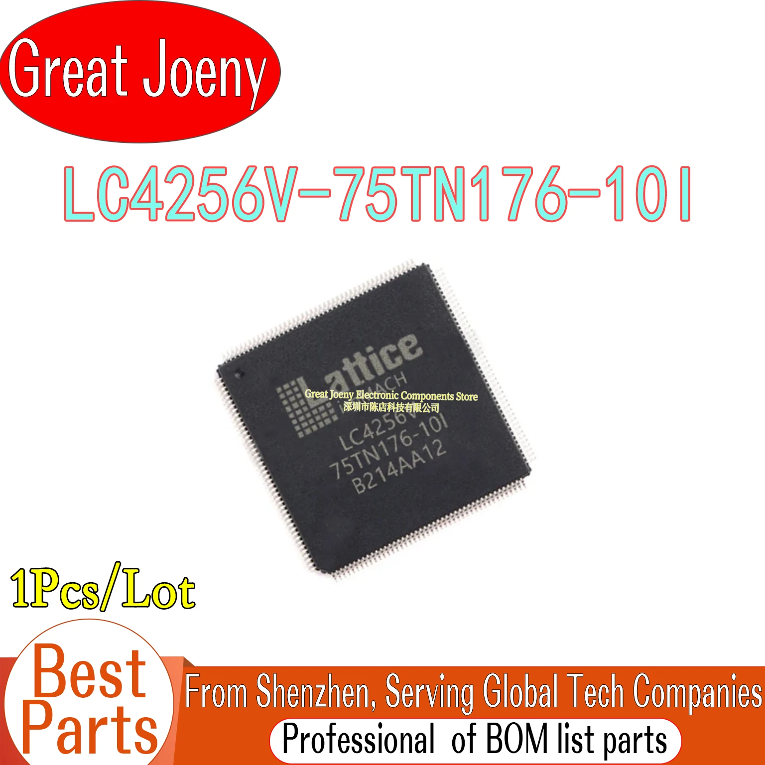 100% New Original LC4256V LC4256V-75TN176-10I LC4256V-75TN176I LC4256V-75TN176 IC Chipset TQFP-176