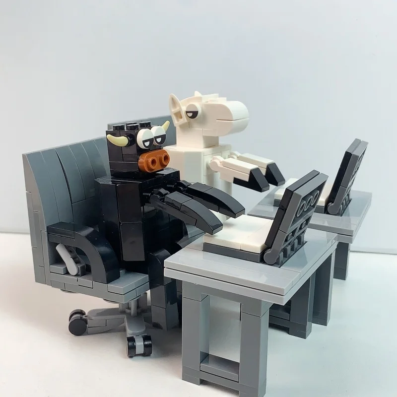 모크 빌딩 블록 새우 모델 피규어, 퍼즐 조립 인터넷 유명인 창의적 패러디 사무실 장식용 장난감 선물