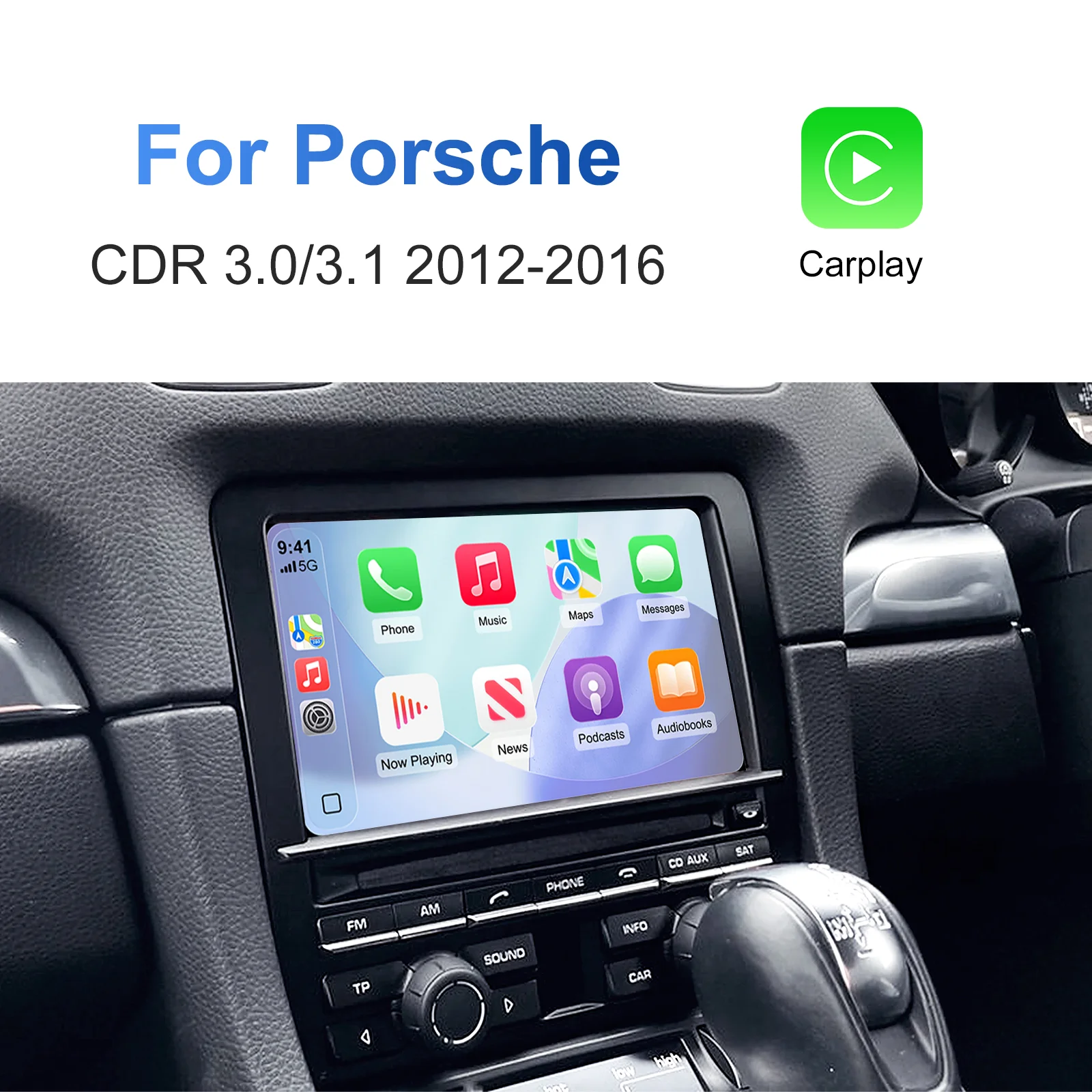 Ezonetronics Wireless CarPlay Android Auto Decoder Box for Porsche CDR 3.0 3.1 911 Cayenne Cayman Boxster Panamera 2012-2016