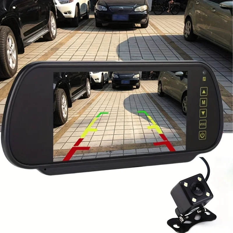 شاشة TFT LCD مقاس 7 بوصات مع كاميرا احتياطية للرؤية الليلية 4LED - سهلة التركيب، عرض لسيارات الدفع الرباعي والالتقاطات والمعسكر والجرارات والمركبات الترفيهية #5