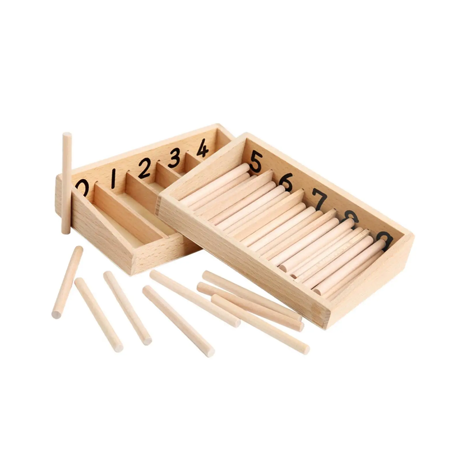 Montessori Spindle Box Professional Counting Sticks Boys Girls Preschool 3 -6