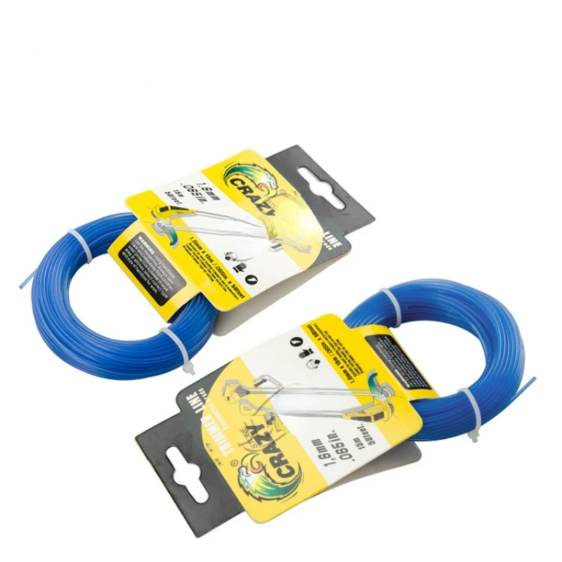 Línea de corte de hilo redondo de 15m de 1,3mm/1,6mm/2,0mm de diámetro, línea de césped de nailon que se adapta a la mayoría de los tipos de