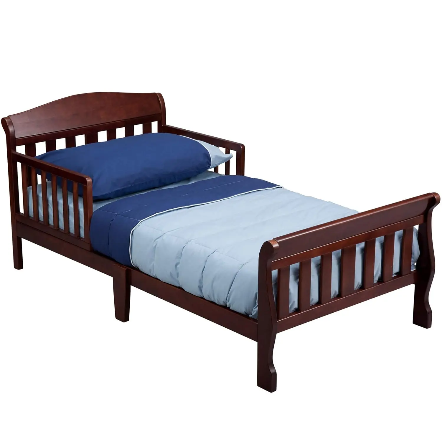 Cherry Toddler Bed with Guard Rails, Meets Safety Standards, Easy Assembly