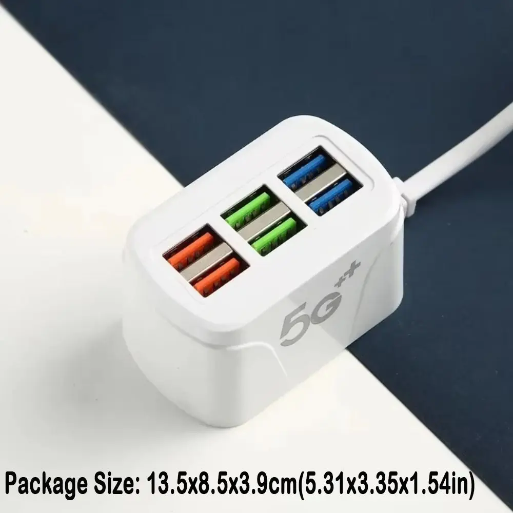 6 منافذ USB شاحن الهاتف قطاع الطاقة شحن سريع الولايات المتحدة/الاتحاد الأوروبي التوصيل مقبس شاحن الحائط شاحن محور الفاصل للهواتف الذكية أقراص