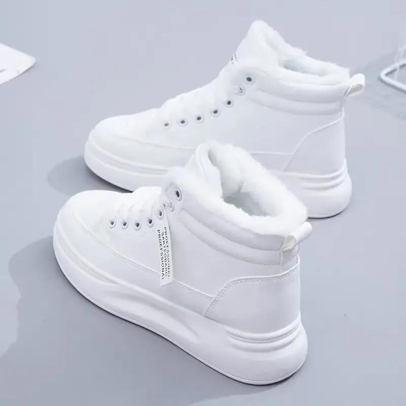 Winter Women Shoes Warm Fur Plush Lady Casual Shoes Lace Up Fashion Sneakers Platform Snow Boots Big Size