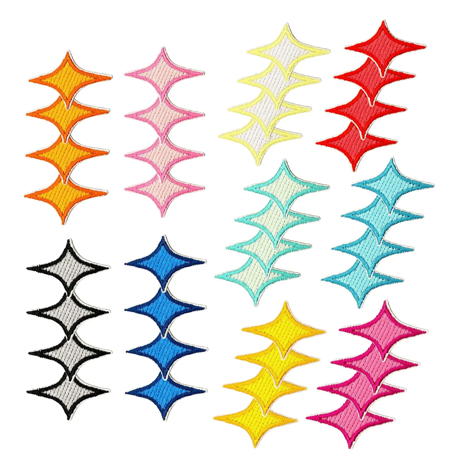 

40 шт. нашивок-аппликаций для одежды: милые звезды, пришивные, разноцветные, для декора курток и праздничной одежды