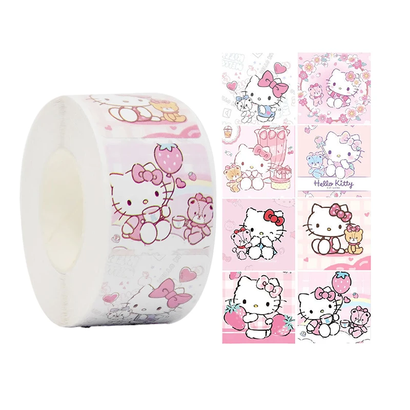 500 pz/rotolo carino Cinnamoroll My Melody Kuromi ricompensa adesivi studente handbook regalo adesivi decorativi