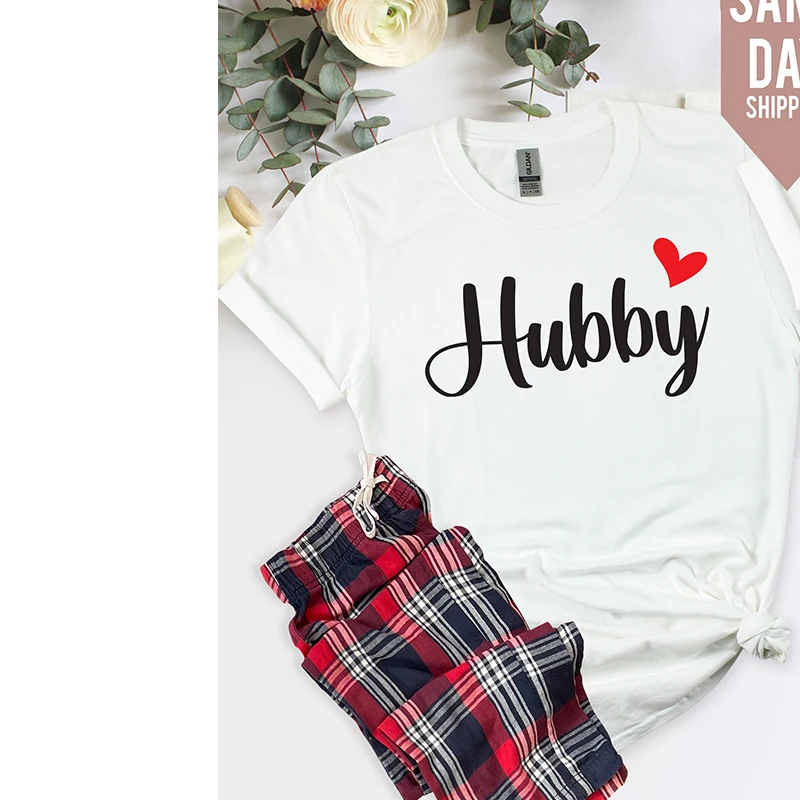 Hubby Wifey Funny Men and Women Graphic T Shirts Cotton High Quality Couple Clothes O Neck T-shirt Lover Kind and Queen Tops