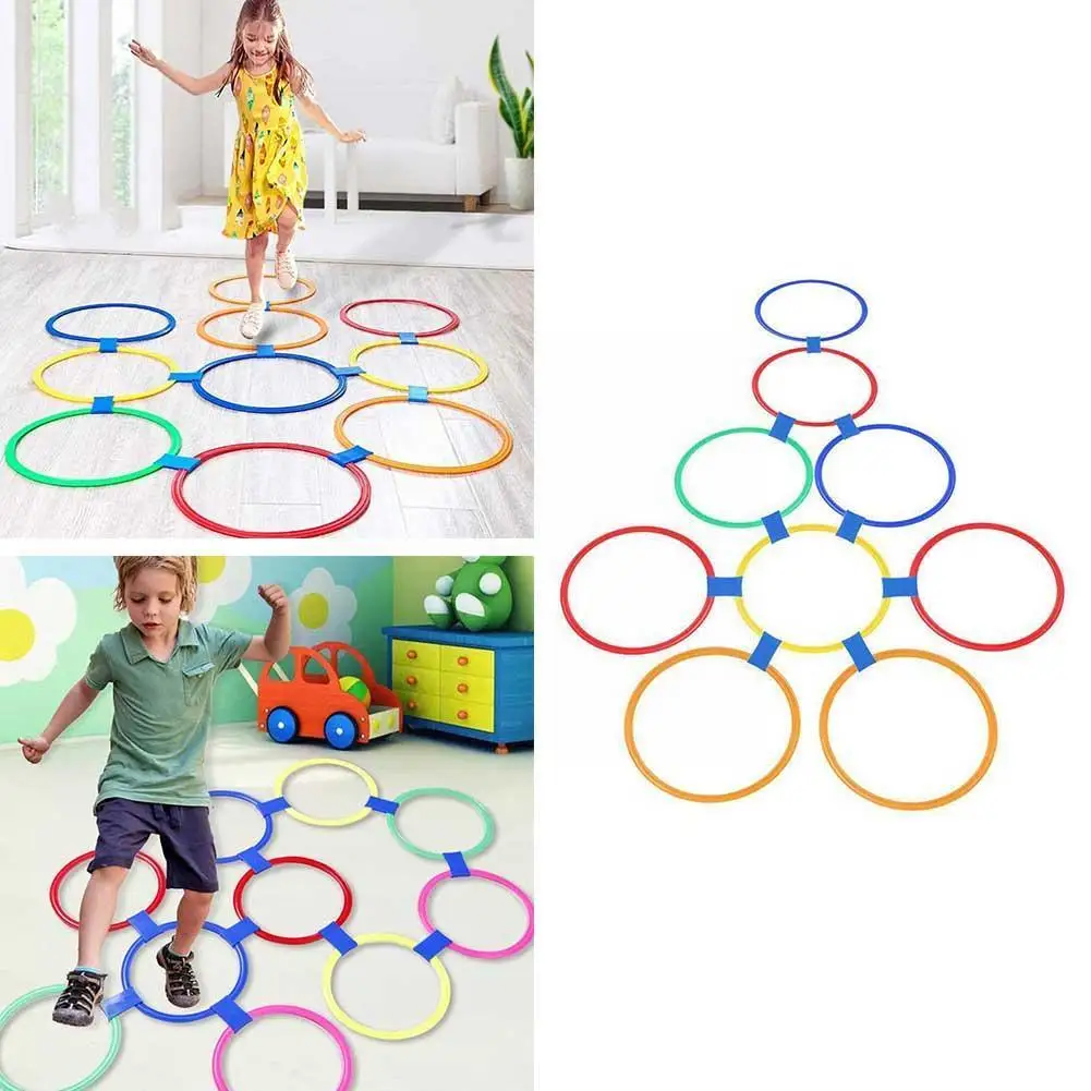 5/10pcs Hopscotch Ring Game Toys for Kids PE Teaching Aid Sport Toy Sensory Integration Training Play Set for Preschool Children