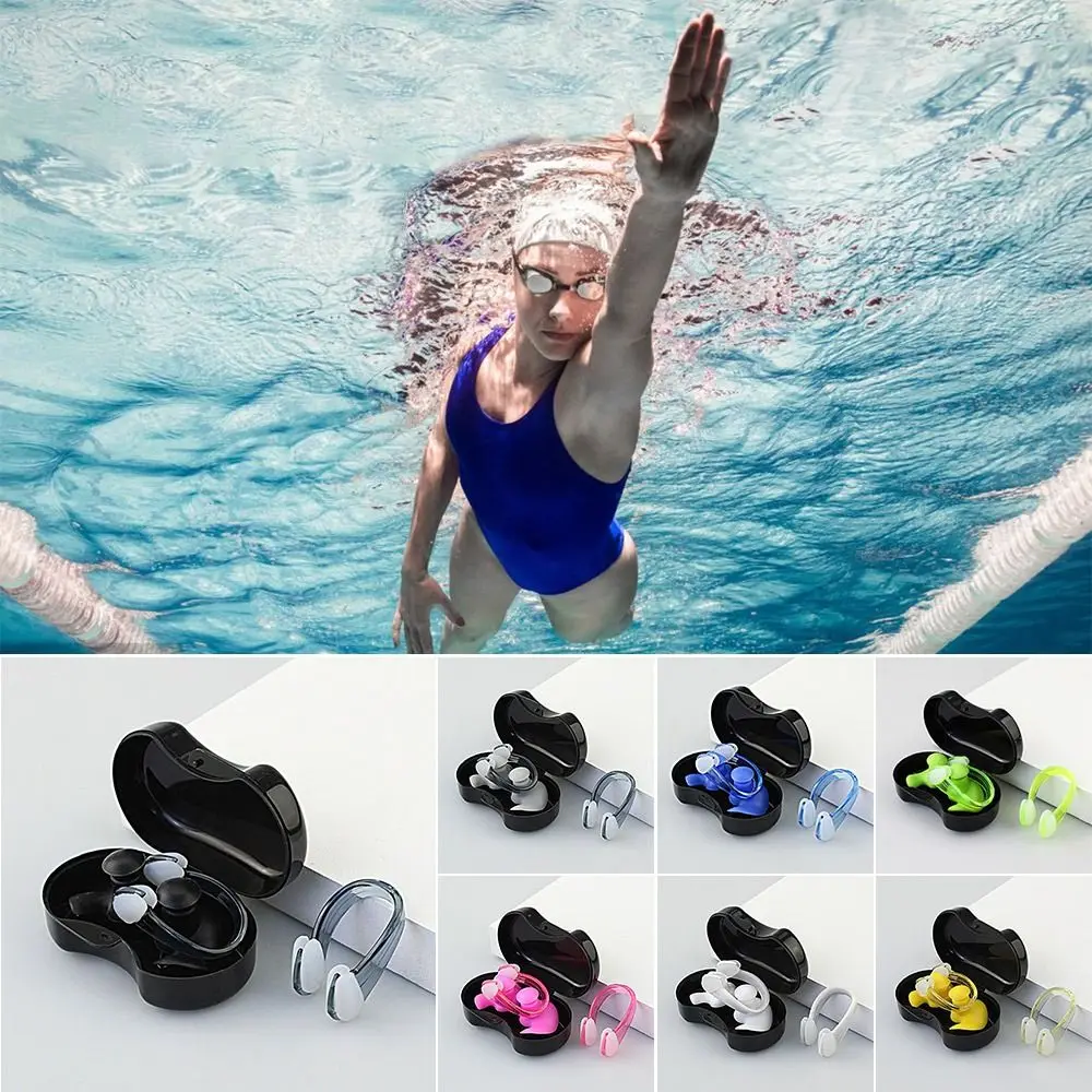 Silicone Earplug Nose Clip Suit Soft with Case Swimming Earplugs Set Sport Supplies Anti-noise Ear Plugs