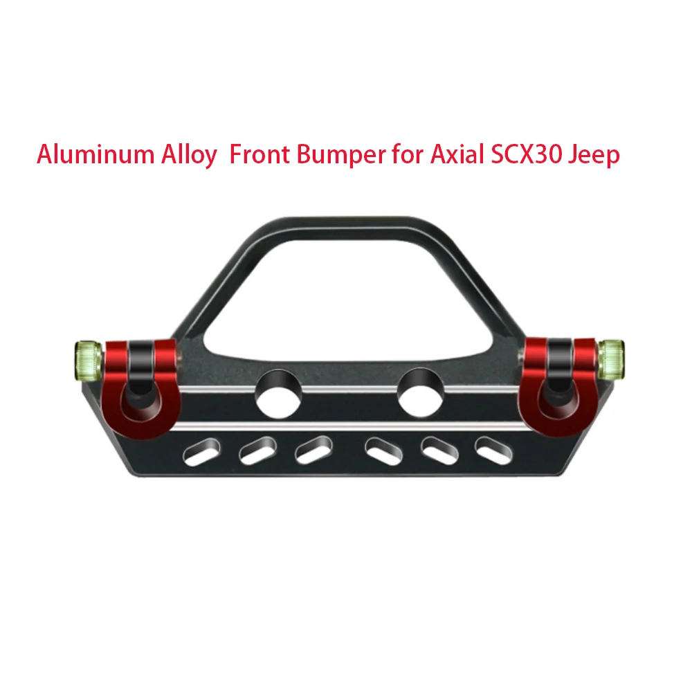 Aluminum Alloy Front/Rear Bumper with  Trailer Hook for Axial SCX30 Jeep/Bronco Upgrade Parts view 3