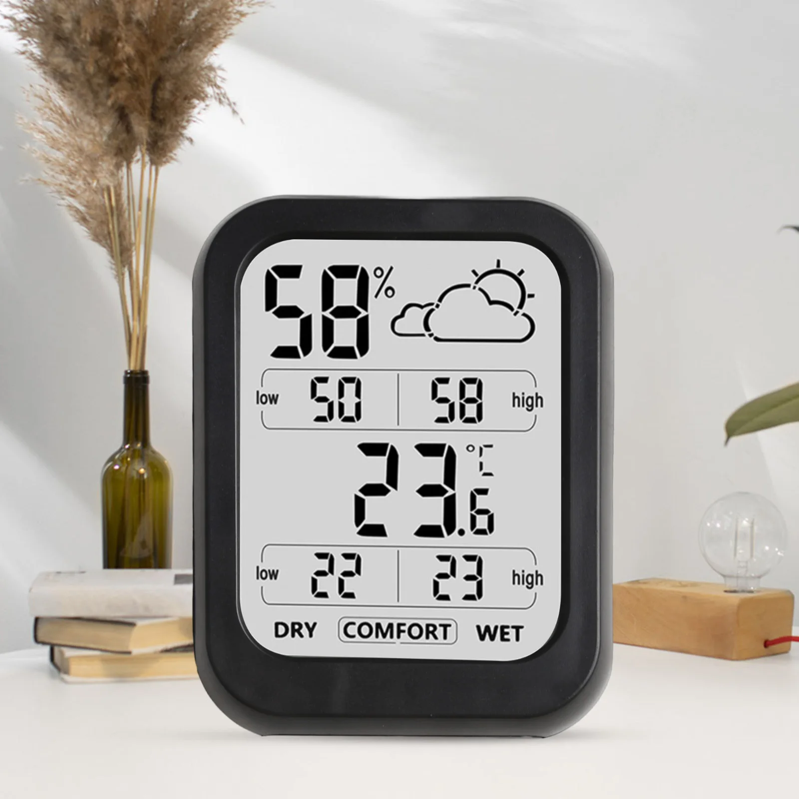 Digital Temperature Meter Indoor Thermometer Humidity Control Weather Monitoring -20 60 10 99 RH Comfort Levels Indicator
