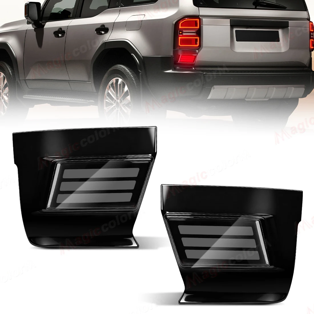 For Toyota Land Cruiser 250 Prado LC250 2024 2025 LED Rear Bumper Reflector Lights Brake Dynamic Turn Signal Lamps Error Free