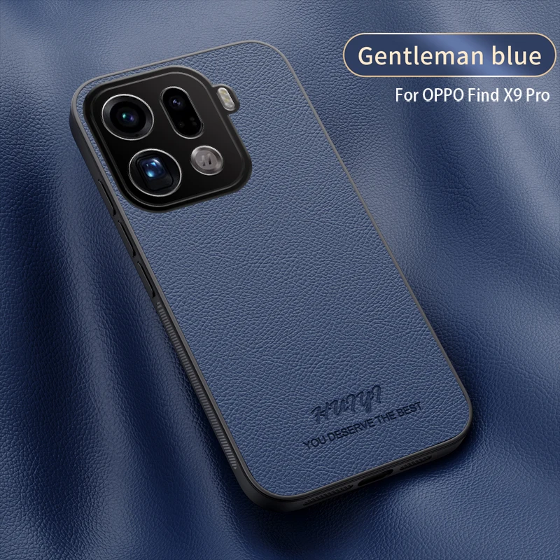 حافظة لهاتف OPPO Find X9 Pro حافظة جديدة للأعمال من الجلد العادي المغناطيسي المضاد للسقوط غطاء رفيع للغاية لهاتف FindX9 ممتص للصدمات Funda #4