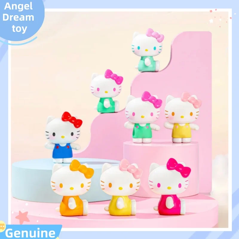 

New Pre Sale Genuine Hello Kitty Summer Rainbow Candy Series Blind Box Cute Granule Blind Bag Mini Figurine Handmade Female Gift