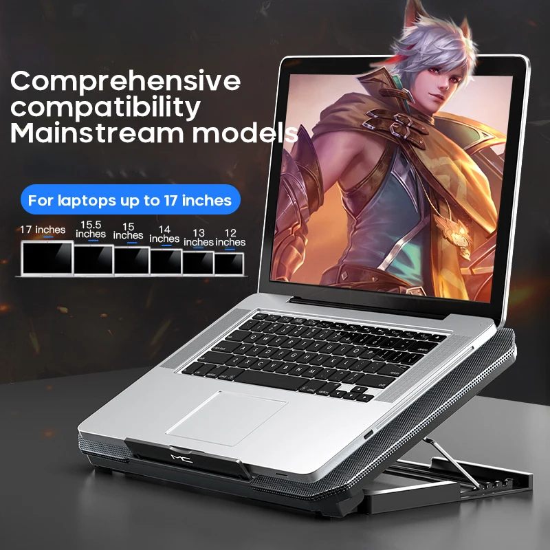 Zwei USB-Laptop-Kühl kissen groß für 12-16 Zoll Notebook Silent Gaming Laptop Kühler Wind geschwindigkeit verstellbarer Laptop-Ständer