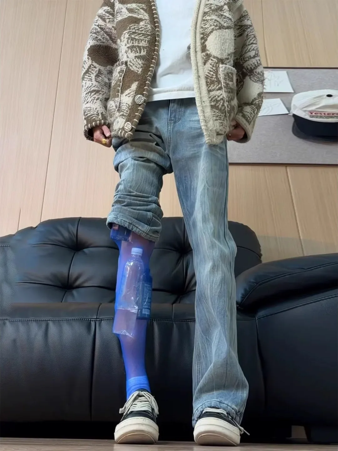 

Мужские джинсы Cleanfit из бамбукового волокна, прямого кроя, зимние, облегающие, с флисовой подкладкой, зауженные, в стиле ретро, американские, расклешенные