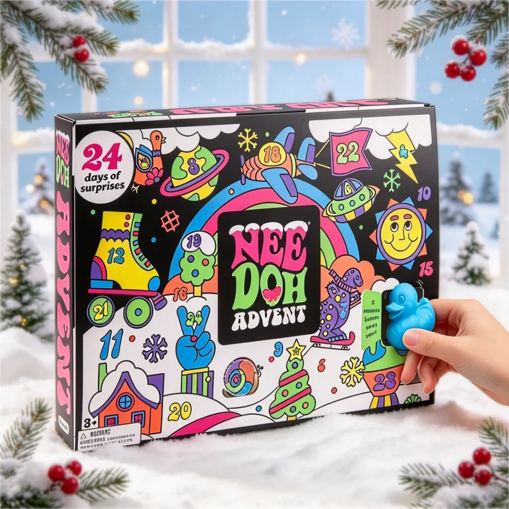 2026 NeeDoh Advent Calendar 24Pcs 3D PVC High Quality Fidget Doll Christmas Countdown Calendar Surprise New Year Gift Party Gift