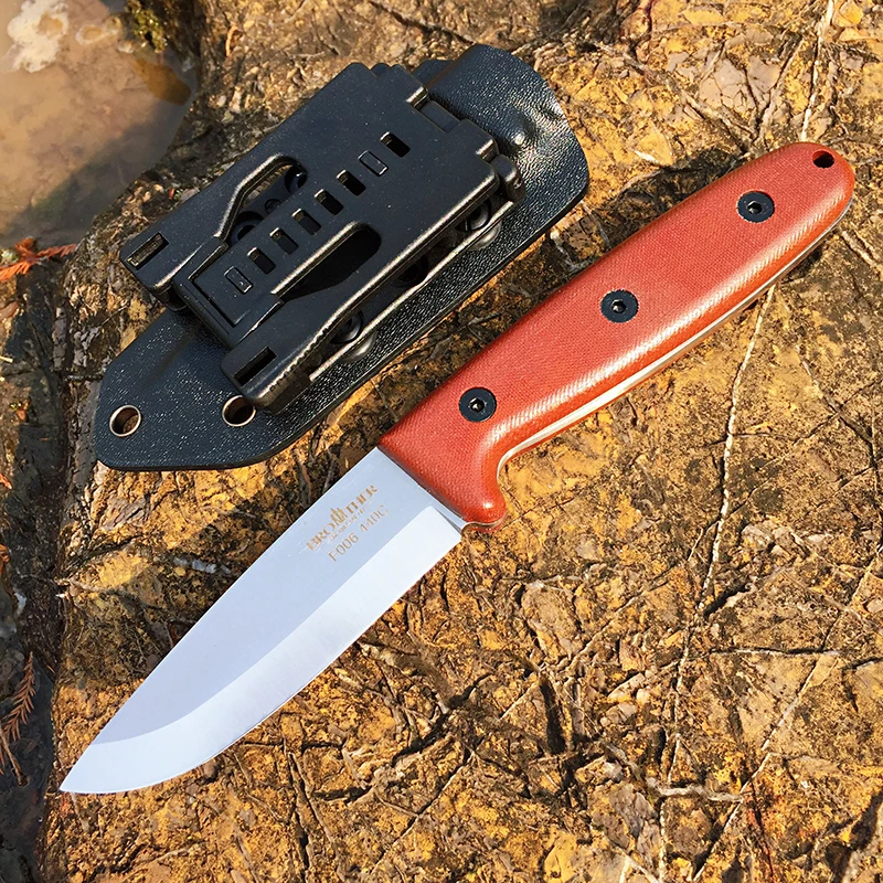 [Minghong Brother] naprawiono ostrze Bushcraft nóż Full tang polowanie Scandi proste noże Camping tactical Survival nóż narzędzie