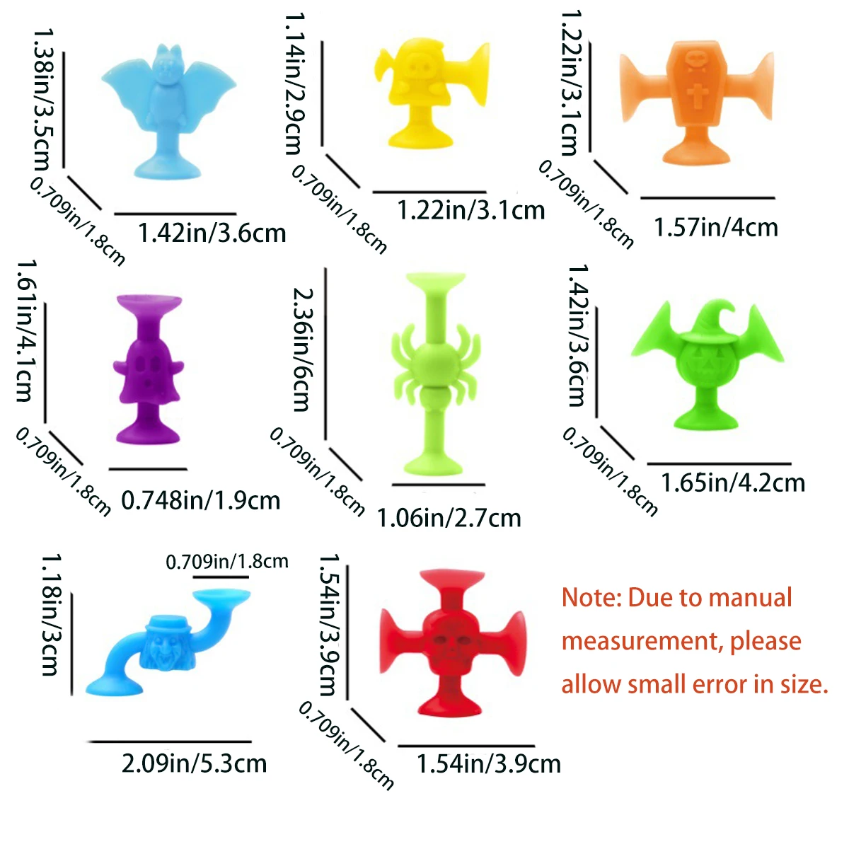 Halloween Themed Suction Cup Building Toys, Multicolored Suckers for Playroom, Bath & Travel, Stacking Toy, Gift For Halloween